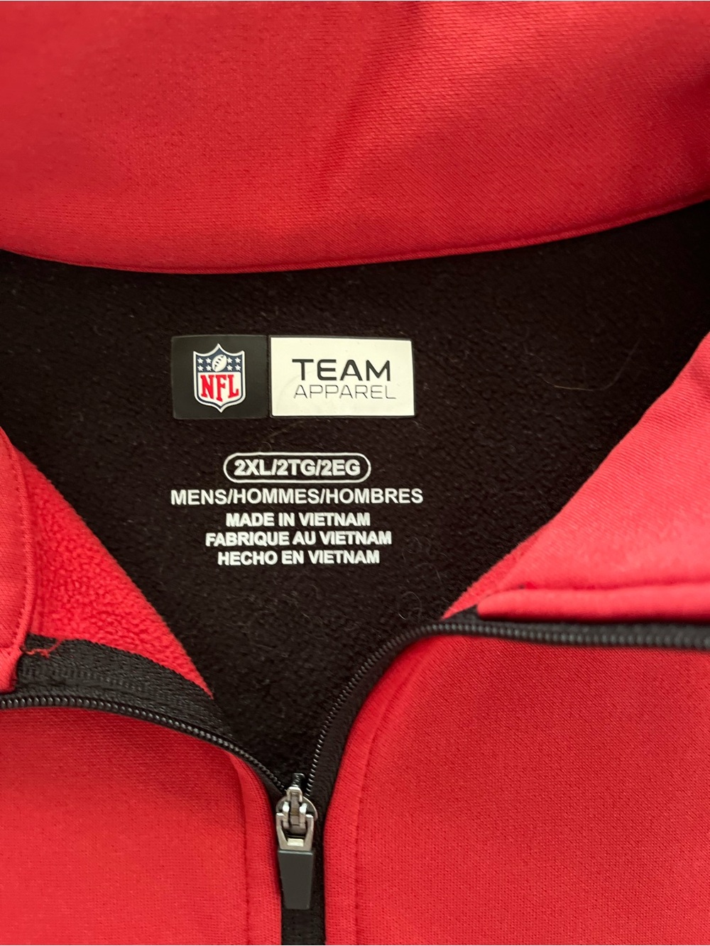 Men’s NFL team apparel Arizona Cardinals red black 1/4 zip jacket shirt. 2XL - Picture 5 of 12